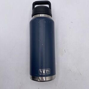 Yeti Rambler 36 OZ Bottle Blue Chug Cap SEE PICS Shows Wear Scratches SEE PICS